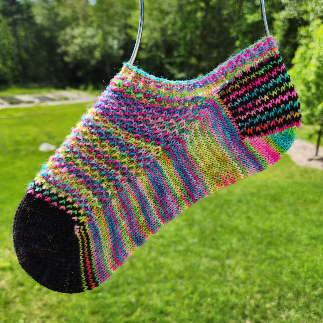 Rainbow Road Ankle Socks Free Knitting Pattern
