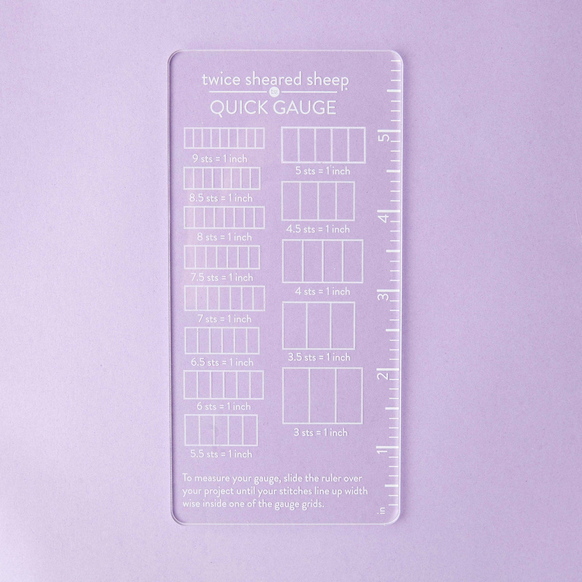 White Quick Gauge Ruler - Granite State Yarns