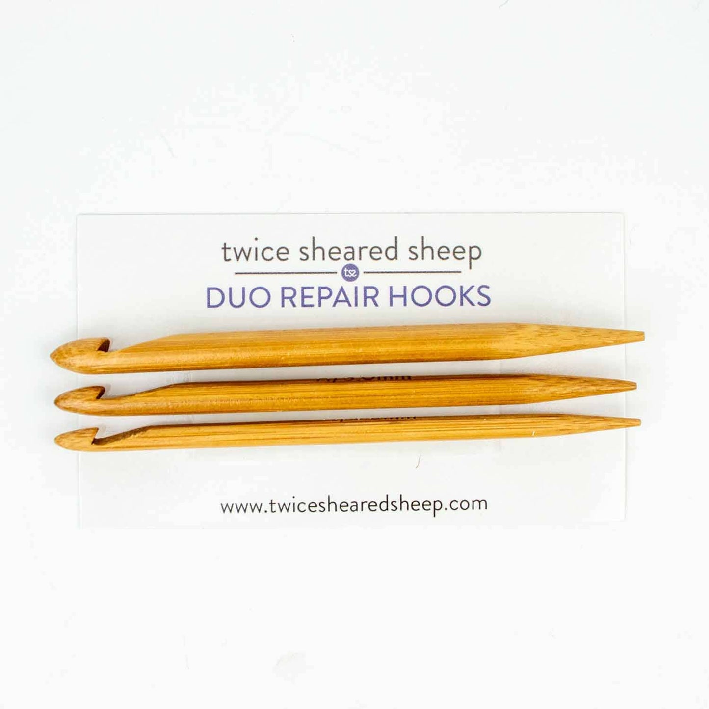 Duo Wooden Repair Hooks - Set of 3 - Granite State Yarns