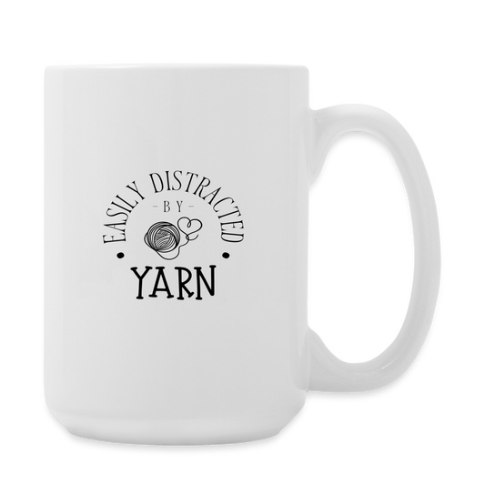 Distracted by Yarn Mug 15 oz - white