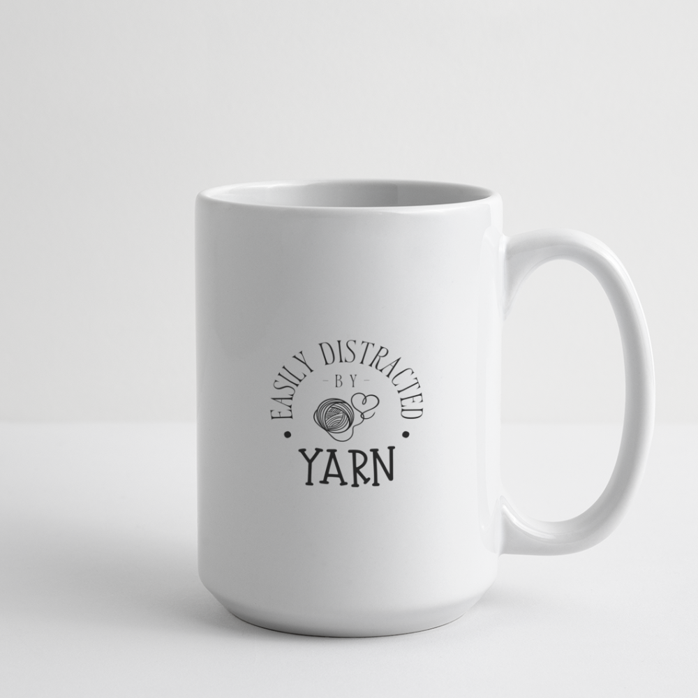 Distracted by Yarn Mug 15 oz - white