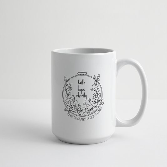 Faith Hope Charity Mug - white