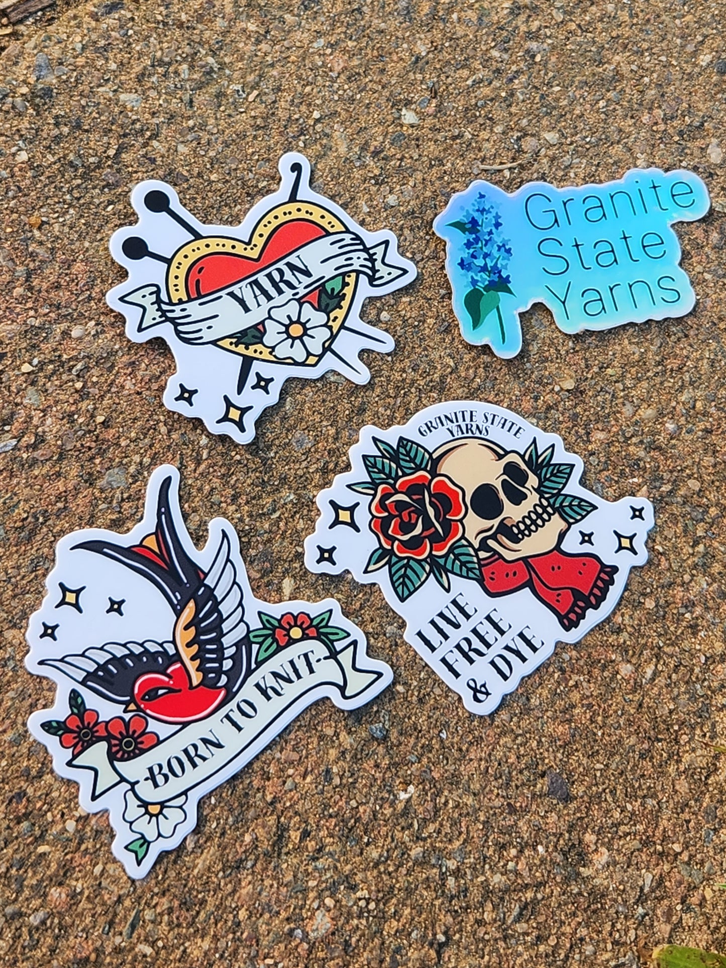 Yarn Tattoo Sticker Collection - Granite State Yarns