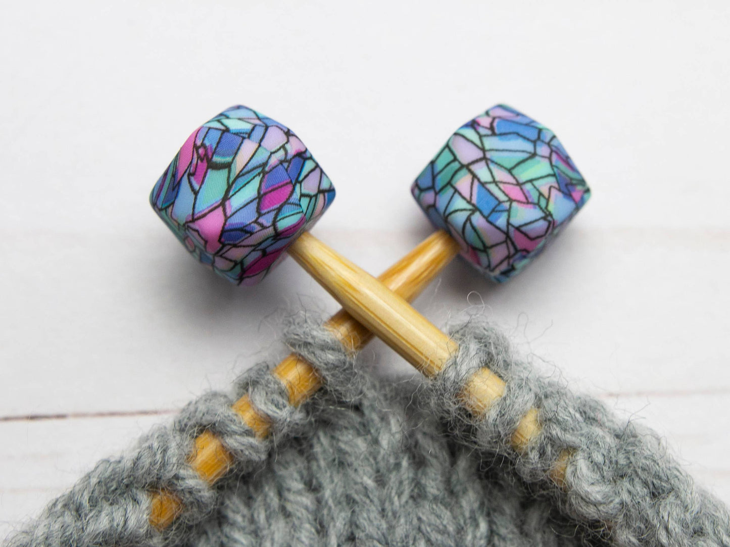 *Small Hole* Stained Glass Hexagon | Stitch Stoppers