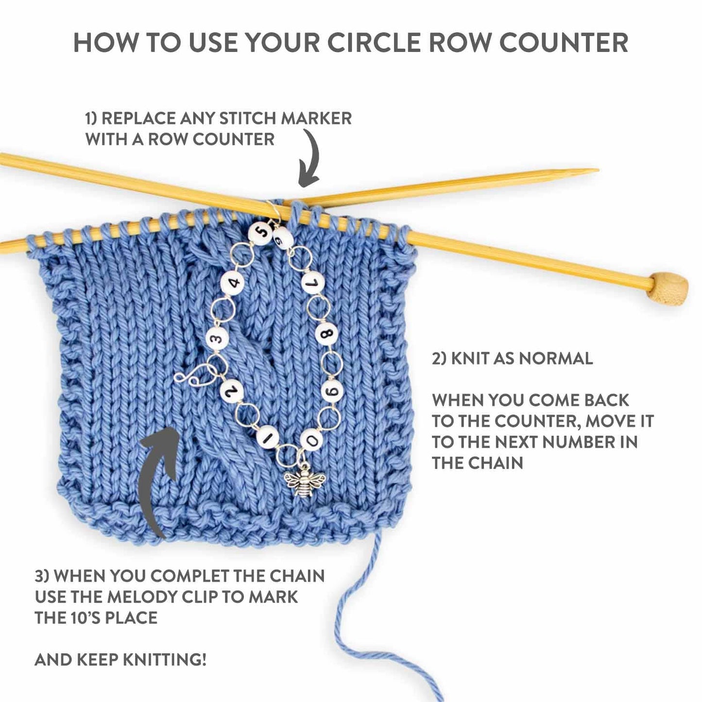 Yarn Ball Circle Chain Row Counter