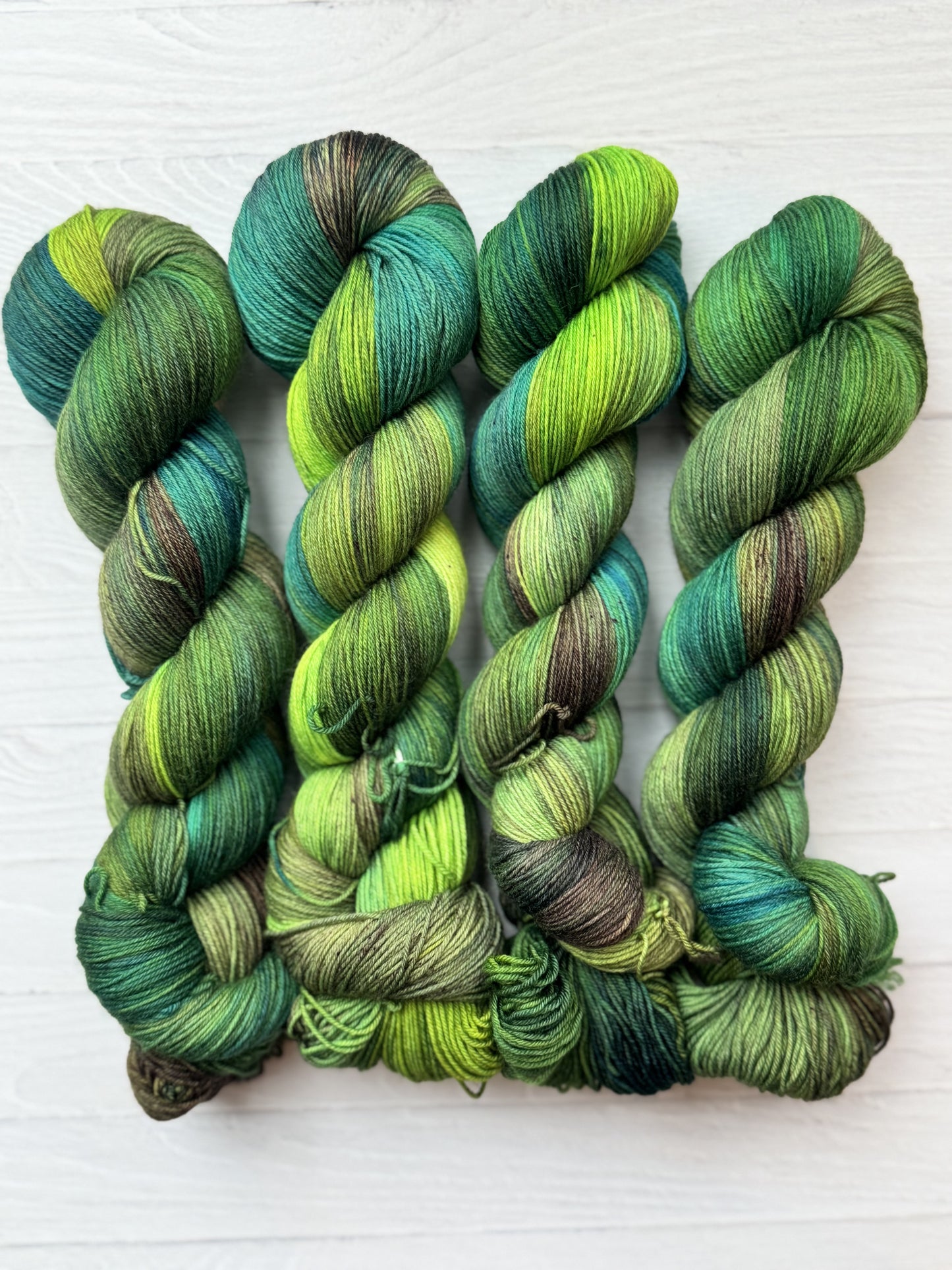 Jungle Green OOAK Sock Yarn