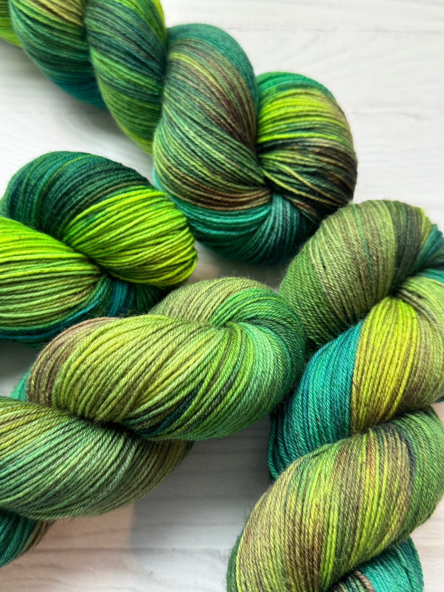 Jungle Green OOAK Sock Yarn