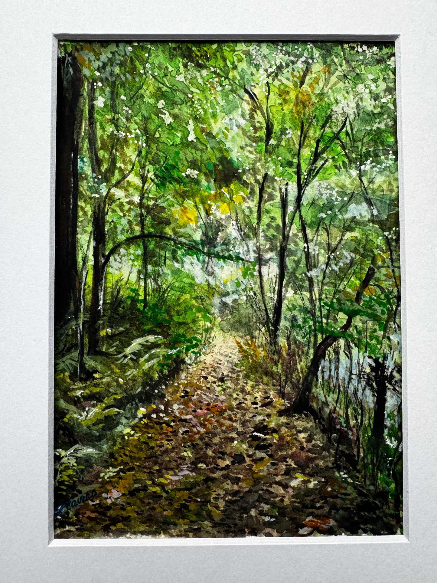 "Wooded Path in Pitlochry" Original Watercolor Painting