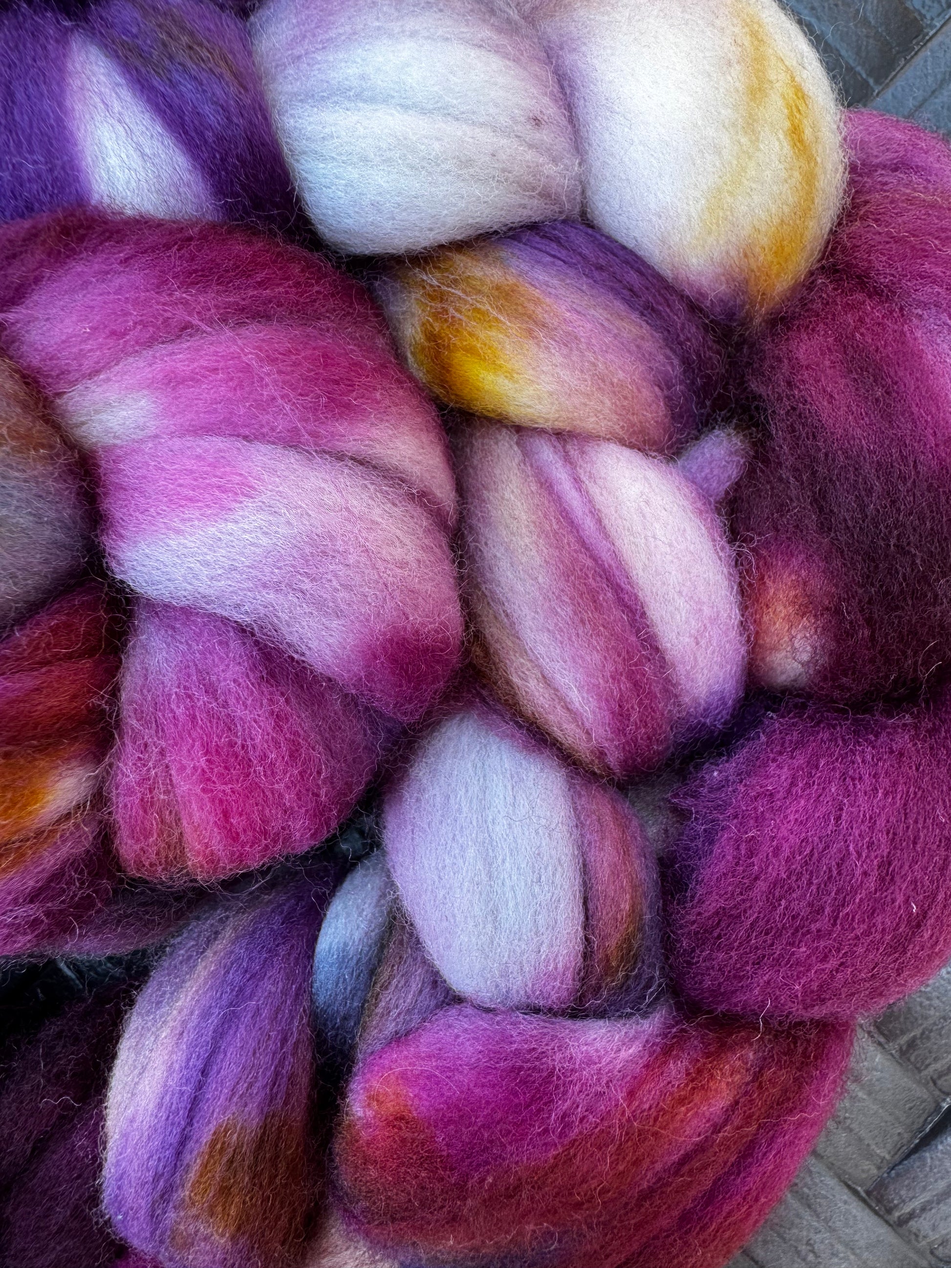 Amethyst Glow Sock Blend ROVING - Granite State Yarns