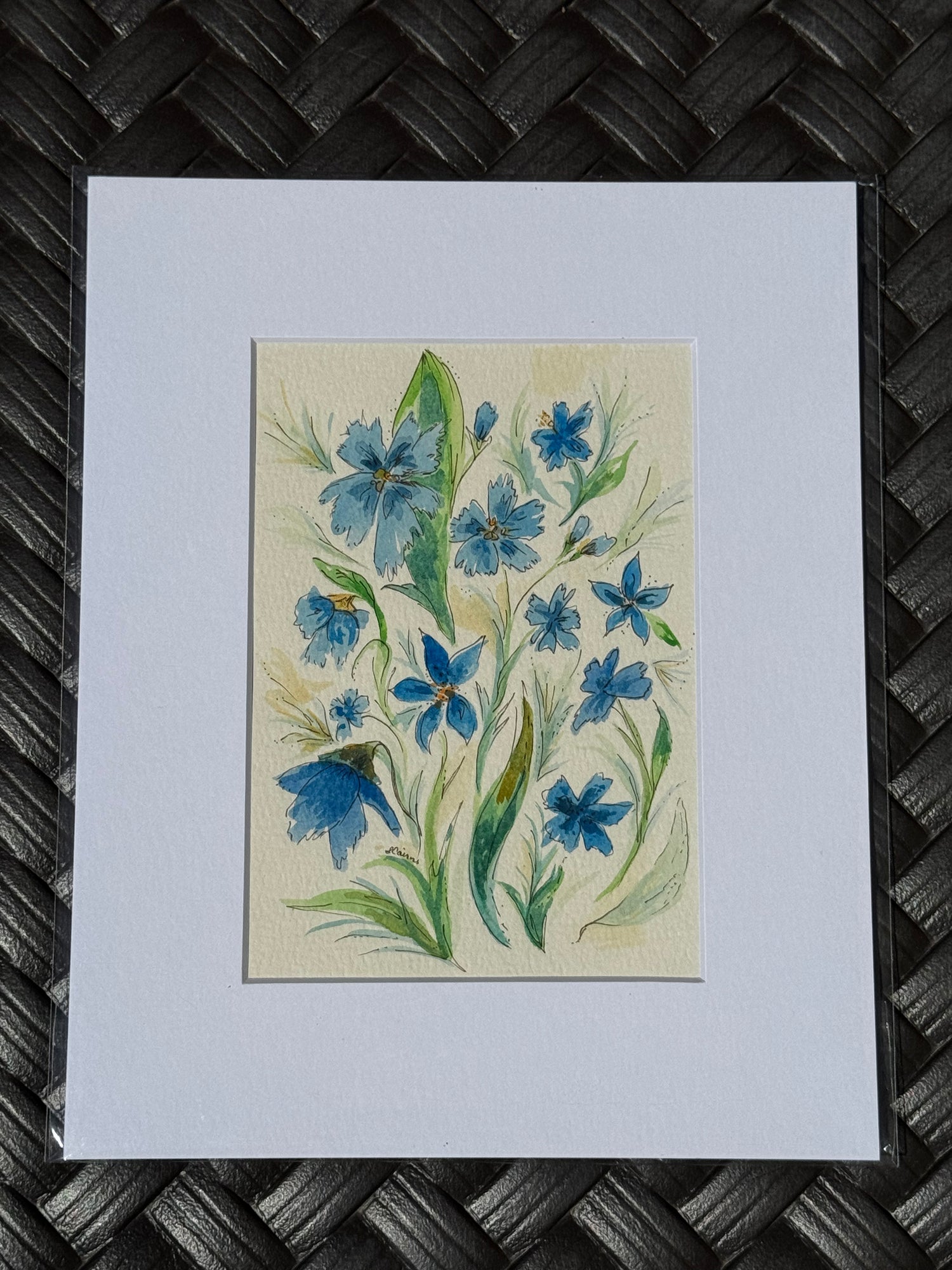 "Floral Series #6” Original Watercolor Painting - Granite State Yarns