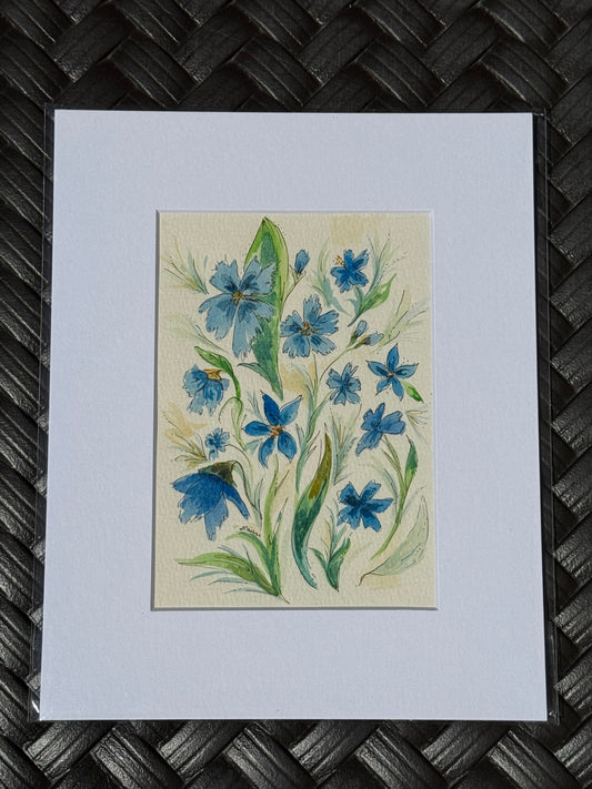 "Floral Series #6” Original Watercolor Painting - Granite State Yarns