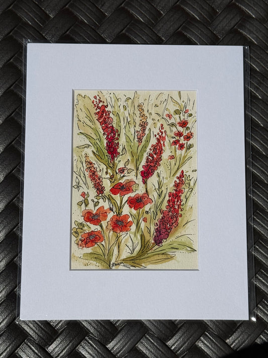 "Floral Series #2” Original Watercolor Painting - Granite State Yarns