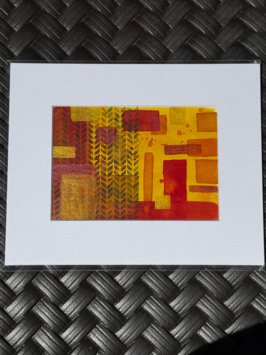 "Stockinette Fire” Original Watercolor Painting - Granite State Yarns