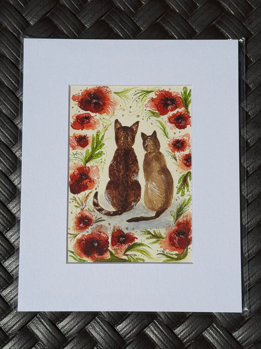 "Mr. & Mrs." Original Watercolor Painting - Granite State Yarns