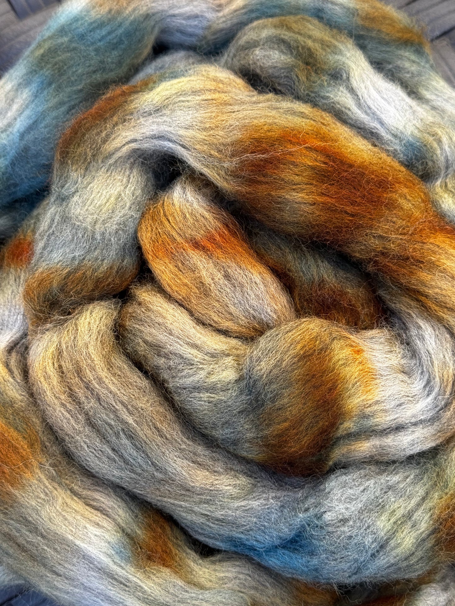 Evenings at the Cabin 100% Gray Corriedale Cross Wool ROVING FIBER