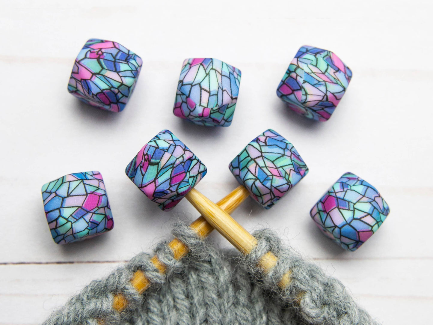 *Small Hole* Stained Glass Hexagon | Stitch Stoppers