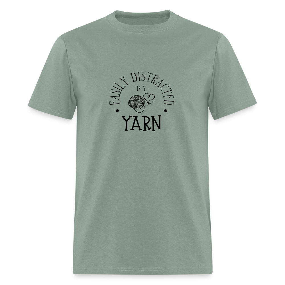 Distracted by Yarn T-Shirt (light) - sage