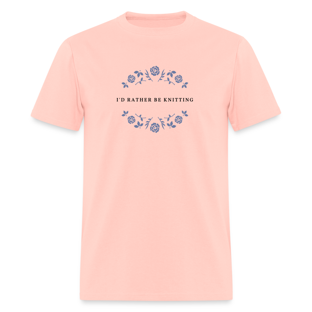 I'd Rather Be Knitting T-Shirt - blush pink 